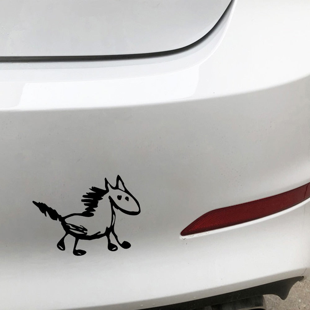 Sticker enfant petite voiture et cheval