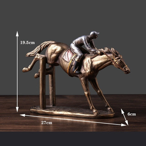 statue cheval de course décoration