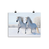 Poster cheval neige
