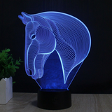 lampe tête de cheval bleu
