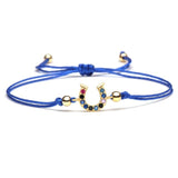 Bracelet Cheval Cordon et cristaux multicolore