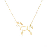 Collier cheval origami or
