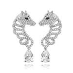 Boucles D'oreilles Tête de Cheval en cristaux