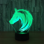Lampe Cheval <br> LED 3D crinière sauvage
