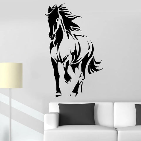 sticker mural cheval noir
